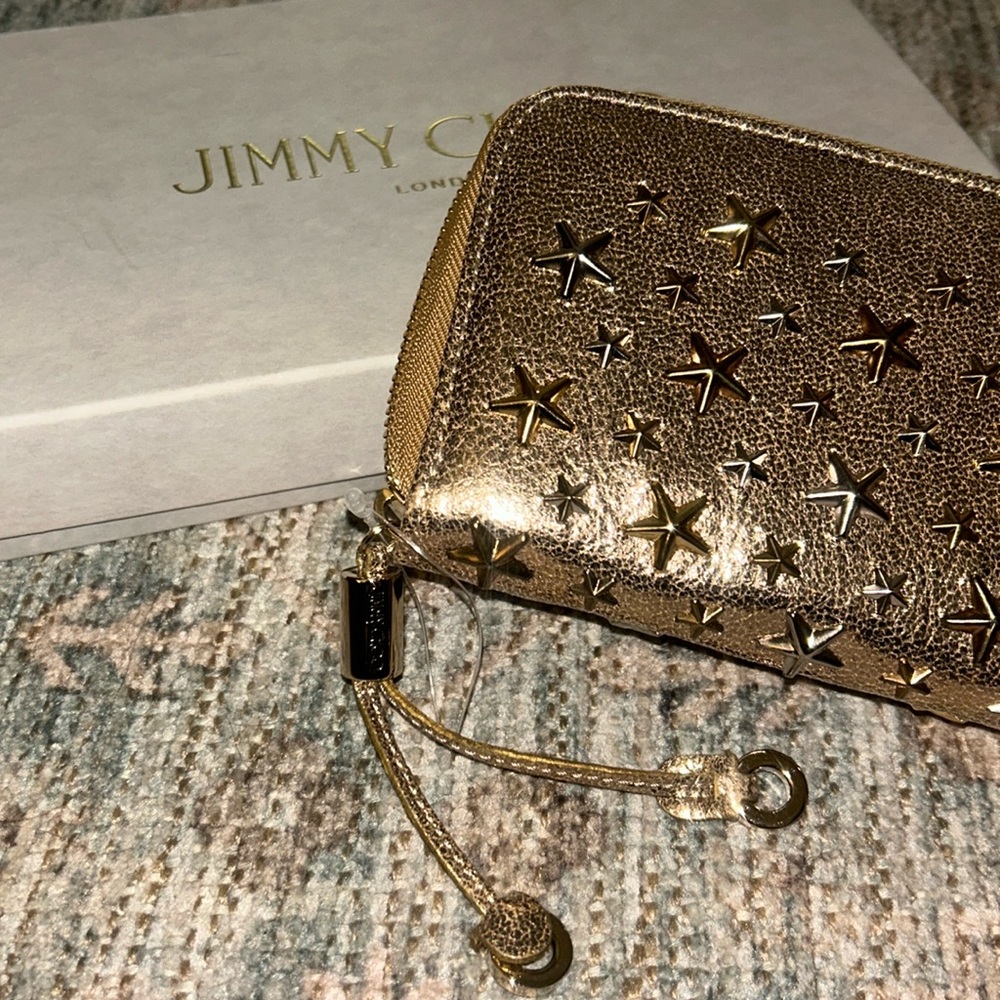 Jimmy Choo Continental Wallet Filipa Gold Star